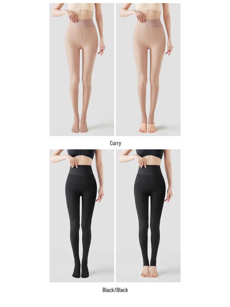 Damen Wasserglanz Fleecegefütterte Strumpfhose - Bare-Leg-Effekt, Übergröße, Frühling/Herbst-Bekleidung