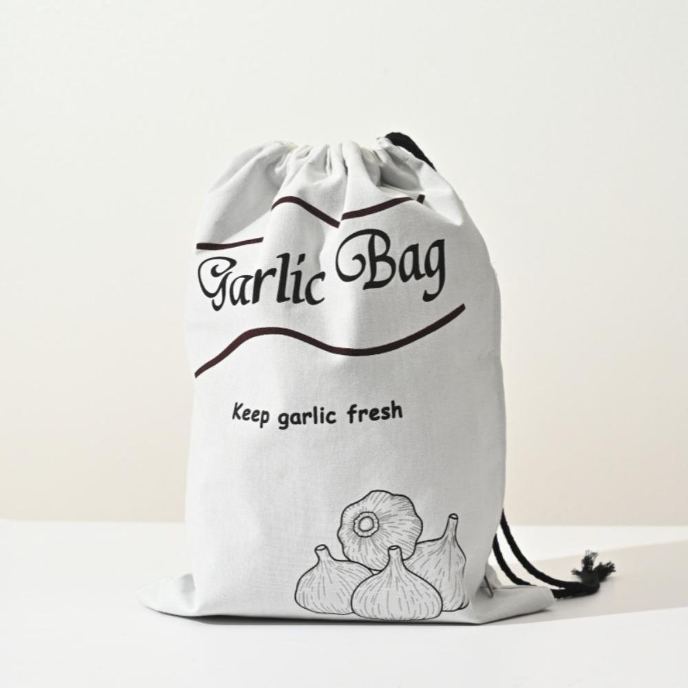 Reusable Onion Potatoes Drawstring Storage Bag Canvas Side Zipper Vegetable Fruit Organizer Large Size Washable Garlic Keeper