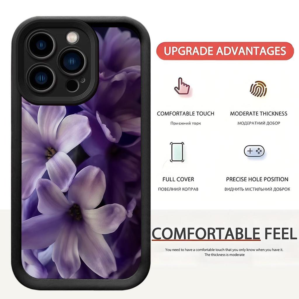 Iris Flower Diamond Sand iPhone 15/16/17 Case: Black Groove Staircase Sky Eye Protection