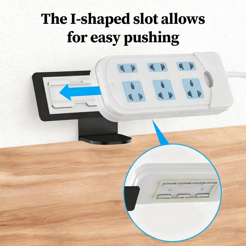 Power Strip Holder No-Drill Space Saving Storage Power Strip Organizer Desk Mount Bracket for Surge Protector Socket Hub Outlet