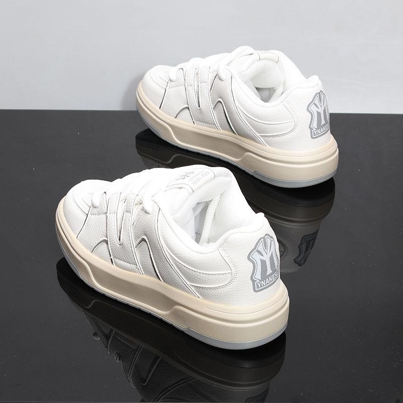 Leather bread autumn star platform retro couple casual skateboard shoes 22 35