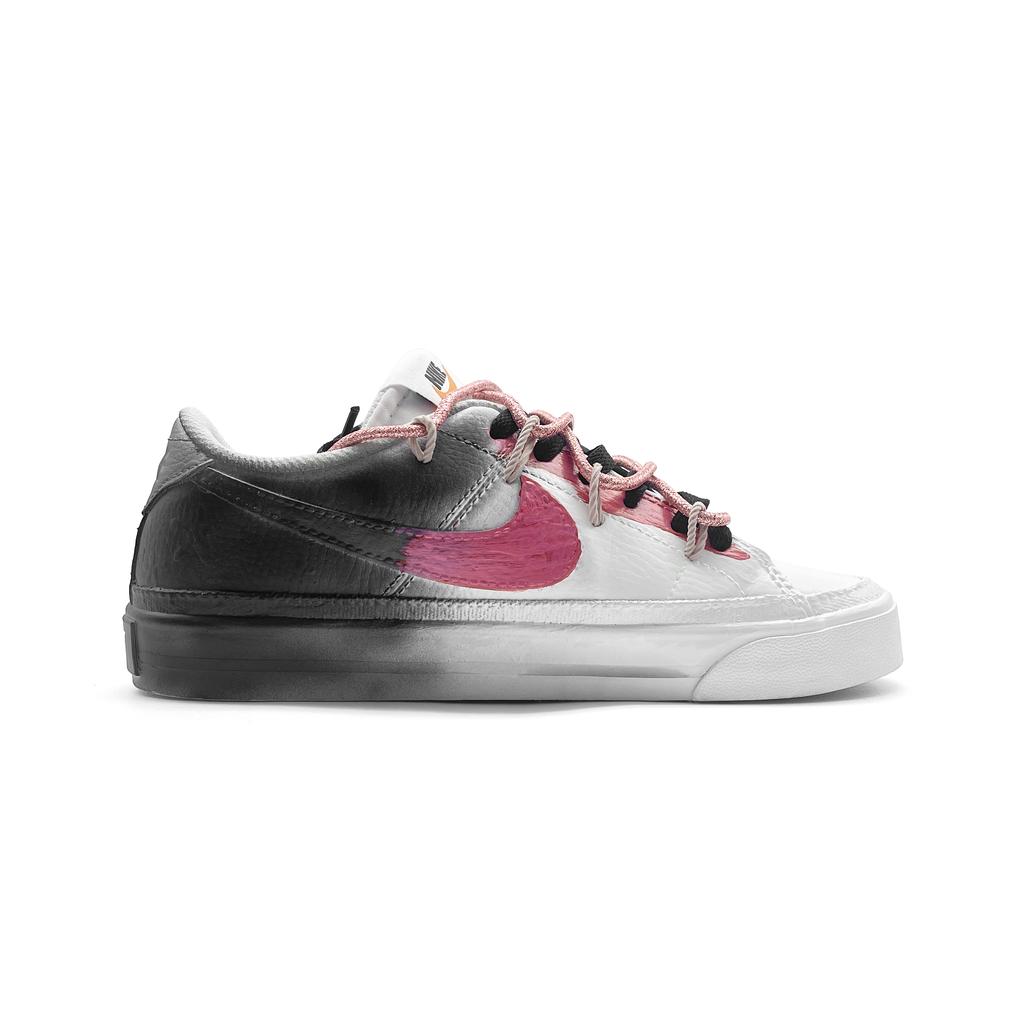 Nike Court Legacy Black White Cherry Blossom Abrasion Resistant Low Top Skateboard Shoes Unisex Pink White Black DH3161-100(team912-)