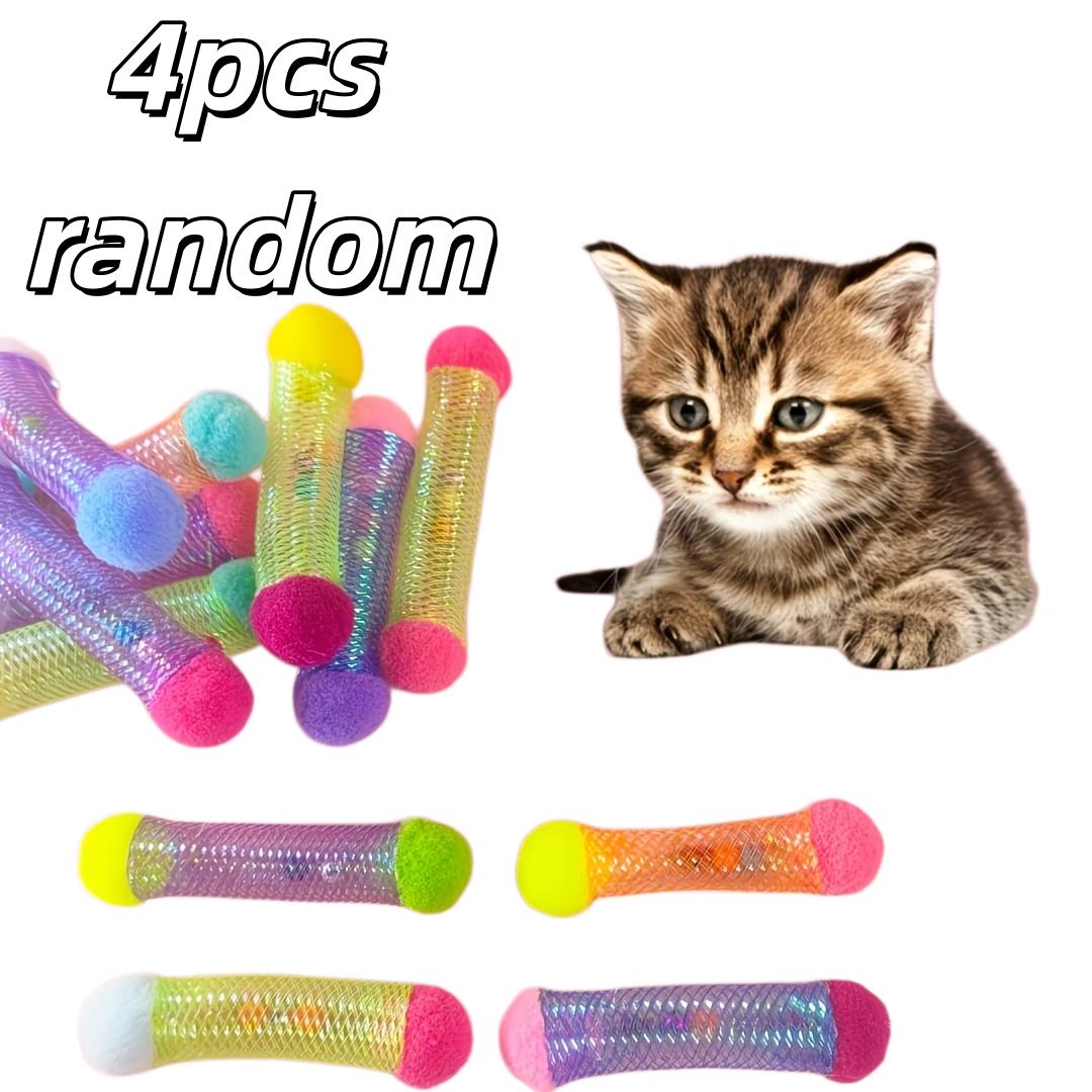 

4pcs random Interactive Cat Teaser Wand with Bell – Durable Plastic Wand, Plush Toy, for Kittens & All Breeds