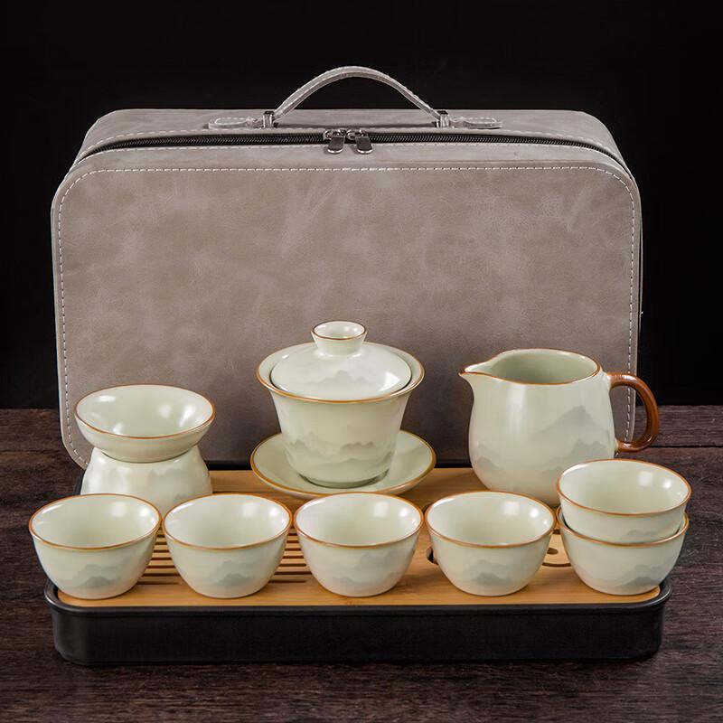 Ru Kiln Mountain Sea Mist 9-Piece Tea Set