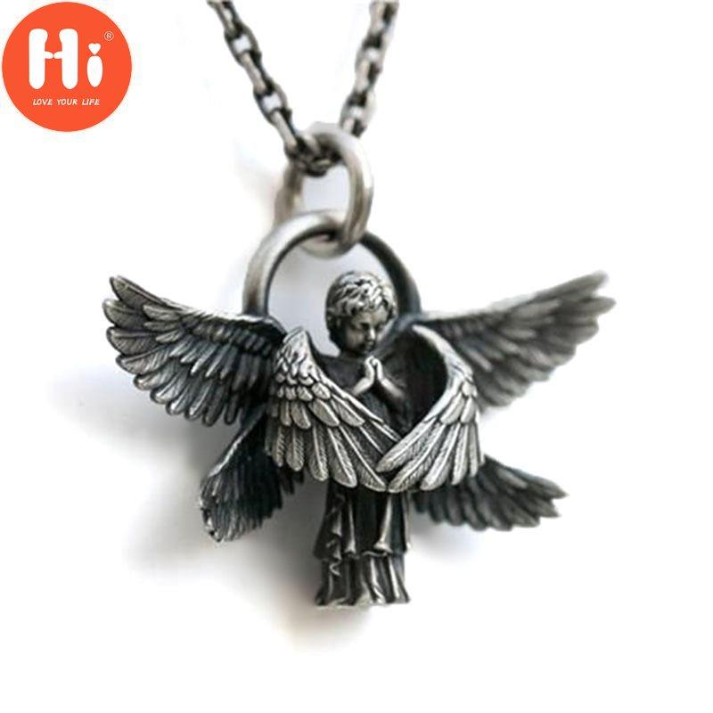 

Привет классический ангел кулон ожерелье ручной работы Серафим молитва кулон длинная цепочка на шею