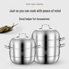 3-Layer 304 Stainless Steel Steamer & Soup Pot