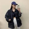 Spring Women Denim Jacket Korean Long Sleeve Loose Jeans Coat Woman Bf Unisex Wild Big Pockets Buttons Outerwear