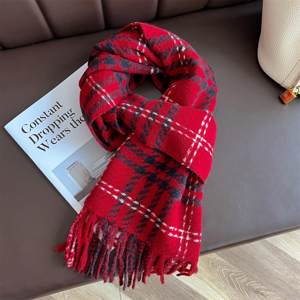 Luxury Winter Plaid Scarf for Women Men British Style Cashmere Scarves With Tassel  Designer Female Winter Warm Clothing