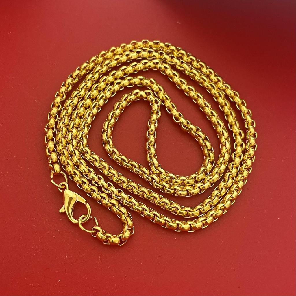 TikTok Kuaishou Emperor Chain Men's Gold-Plated Necklace: Thick, Bold, Fashionable, Simple.