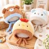 Thick Infant & Toddler Cartoon Plush Hat Knitted Animal Earflap Hat Winter Baby Hat  Outdoor Wear