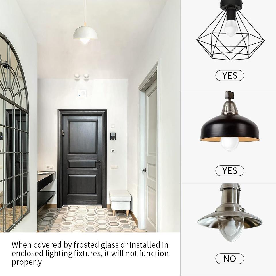 Radar Induction LED Light Bulb 110V E27 Radar Motion Activated Lamp Auto ON/OFF Built-in Radar/Light Sensors For Patio Stair