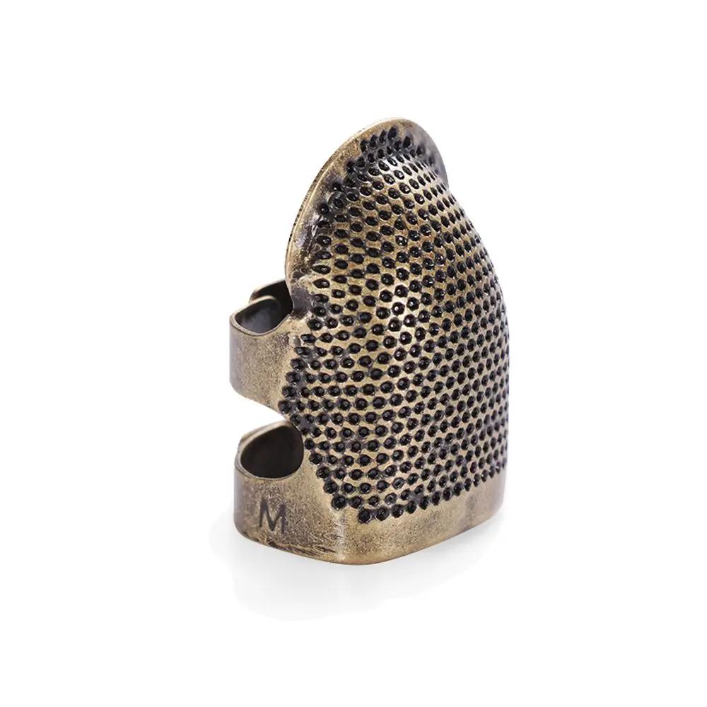 Adjustable Vintage Sewing Thimble Handmade Non-slip Embroidery Against Ring Needle Presser Metal Needle Hoop Finger Protector