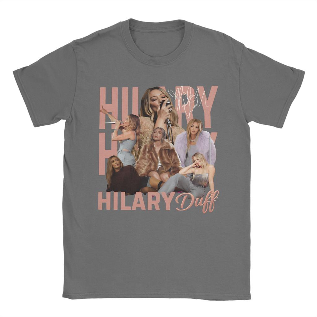 Unisex TShirts Hilary Duff Lucky Me Tour Crazy 100 Cotton Tee Shirt Short Sleeve T Shirt Crew Neck Tops Big Size