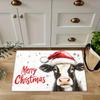 Christmas Bull Head Door Mat Carpet,Cute Print Thick Comfortable Floor Mat Machine Washable  Kitchen Living Room Bedroom Decor