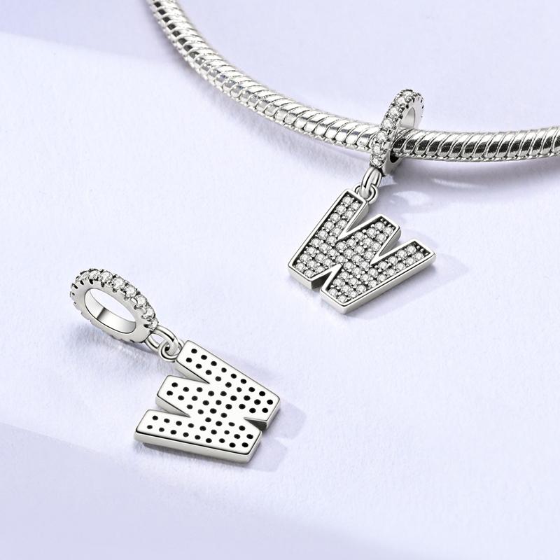 Originale DIY A-Z Alphabet Anhänger Perle Kupfer Eingelegter Zirkon Liebesbriefe Dangle Schmuck Geschenk Passend für Armreif