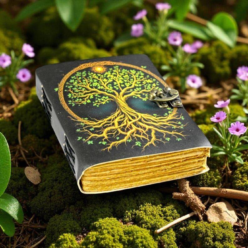 Tree of Life Leather Grimoire Journal:  Book of Shadows