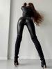 Women's Patent Leather Jumpsuit: Sexy Spring/Autumn Catwoman Cosplay Costume, Tight-Fit European/American Style.