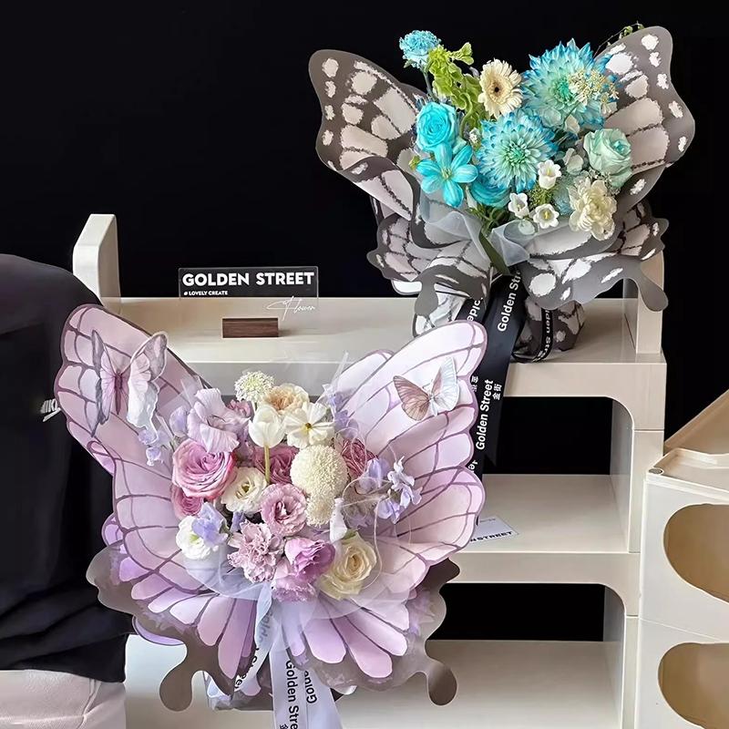 2025 Butterfly Flower Wrapping Paper Korean Style Gift Wrap Florist Bouquet Wrapper DIY Gifts Packaging Wedding Party Supplies