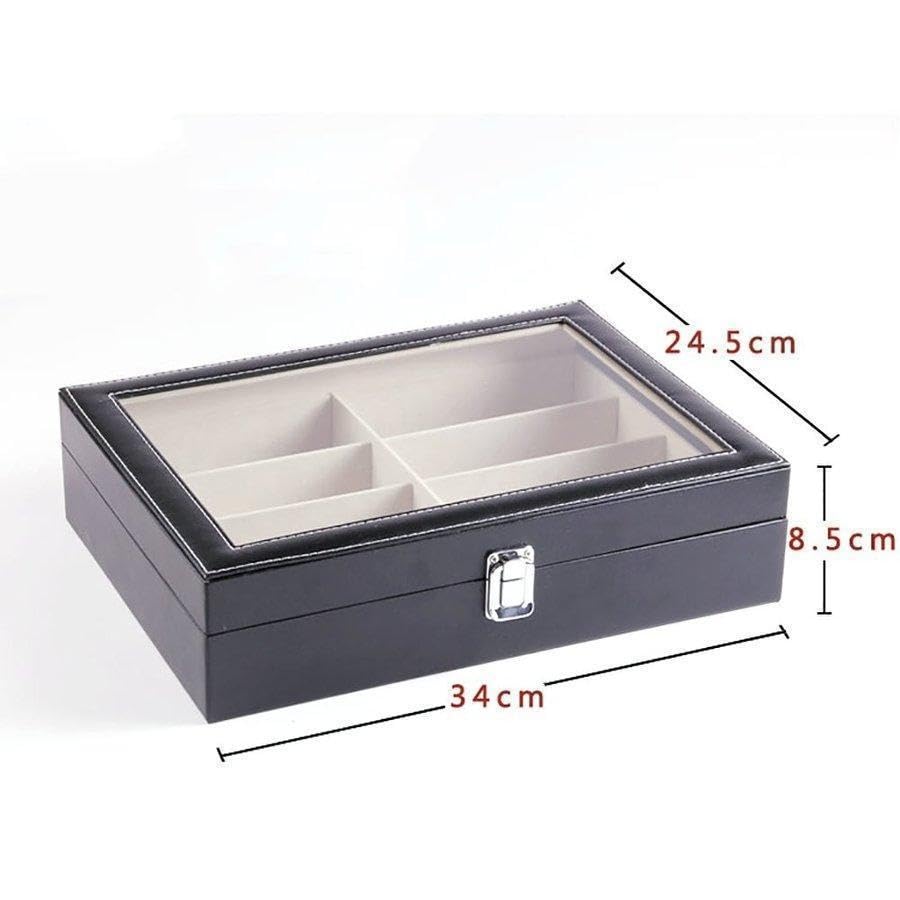 Nexxxly Reading and Eyeglasses Collection PU Simple Sunglasses Eyeglass Storage Eyeglass Large Small Organizer Holds 8 Sunglasses, Eyeglasses,