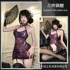 Sex underwear sexy perspective lace green snake cheongsam hanging neck hip skirt pure desire uniform woman