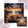 New Arrival 5D DIY Full Circle Diamond Painting "Seaside Scene" Embroidery Cross Stitch Home Decor Gift