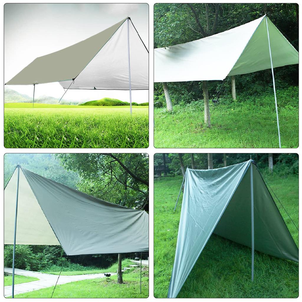 JEELAD Waterproof Tarp Tent Camping Tarp Tarp Tent Flysheet Sun Shelter Lightweight Blackout Awning Outdoor Camping