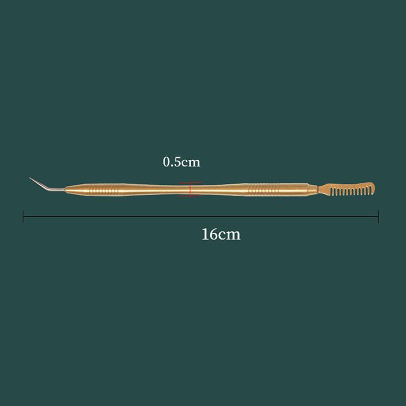 

1Pcs Nail Pen Cleaning Comb Stainless Steel Eyelash Picking Stick With Comb Curling Eyelash Assistant Assisted Grafting Combing золотой