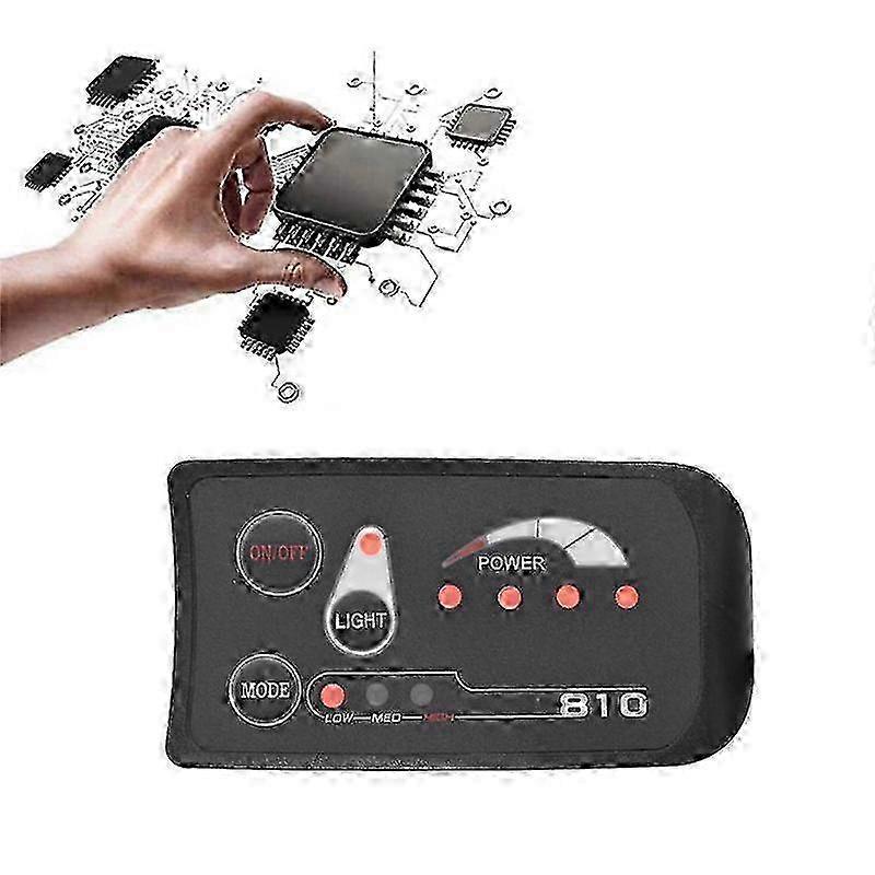 36V Waterproof LED Power Display Panel for Electric Bike - 22.2mm Handlebar, ABS/Metal, 5PIN Black (Boost Function, Battery Indicator)