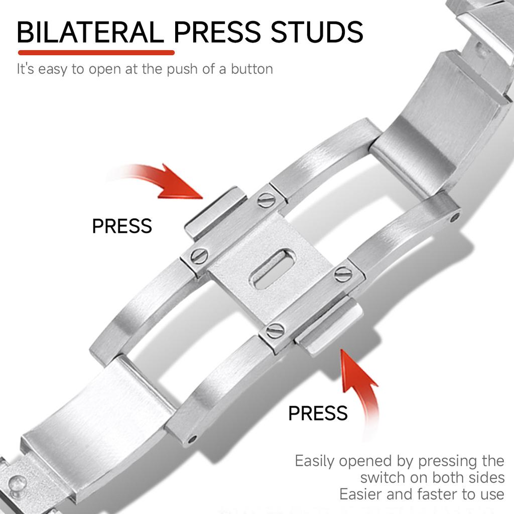 Luxus Metallarmband für Samsung Galaxy Watch 8 Classic 8 44mm Edelstahl Lückenloses Armband für Watch 8 40mm Herren Armband Uhrenarmband