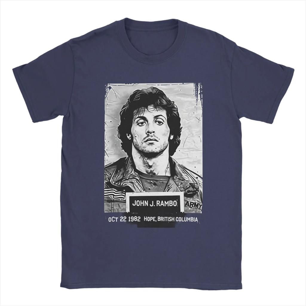 John Rambo T Shirt Unisexs Cotton Humor Tshirt Round Neck Movie Character Tee Shirt Short Sleeve Clothing Plus Size