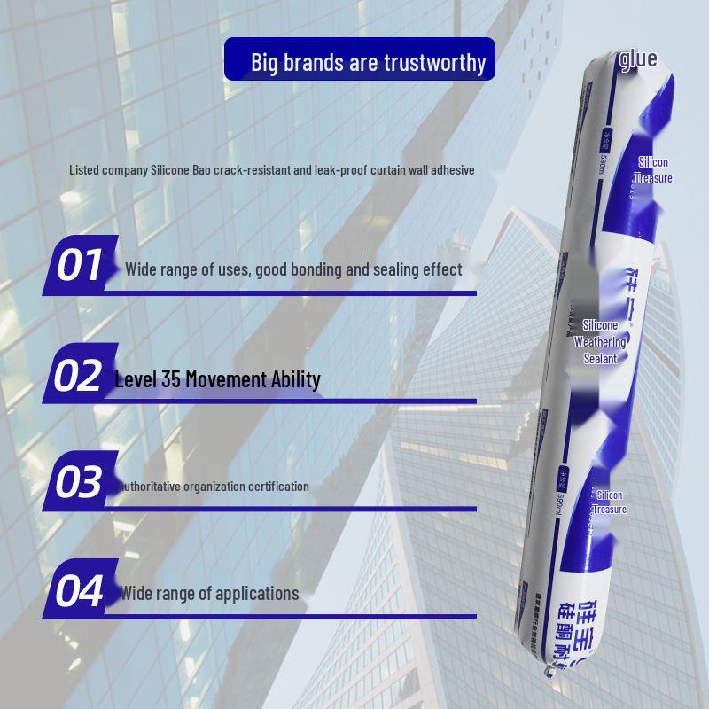 Silicone Bao 998 Weatherproof Sealant for Doors, Windows, Roofs, and Exterior Walls - Waterproof Adhesive for Sunrooms and Curtain Walls.