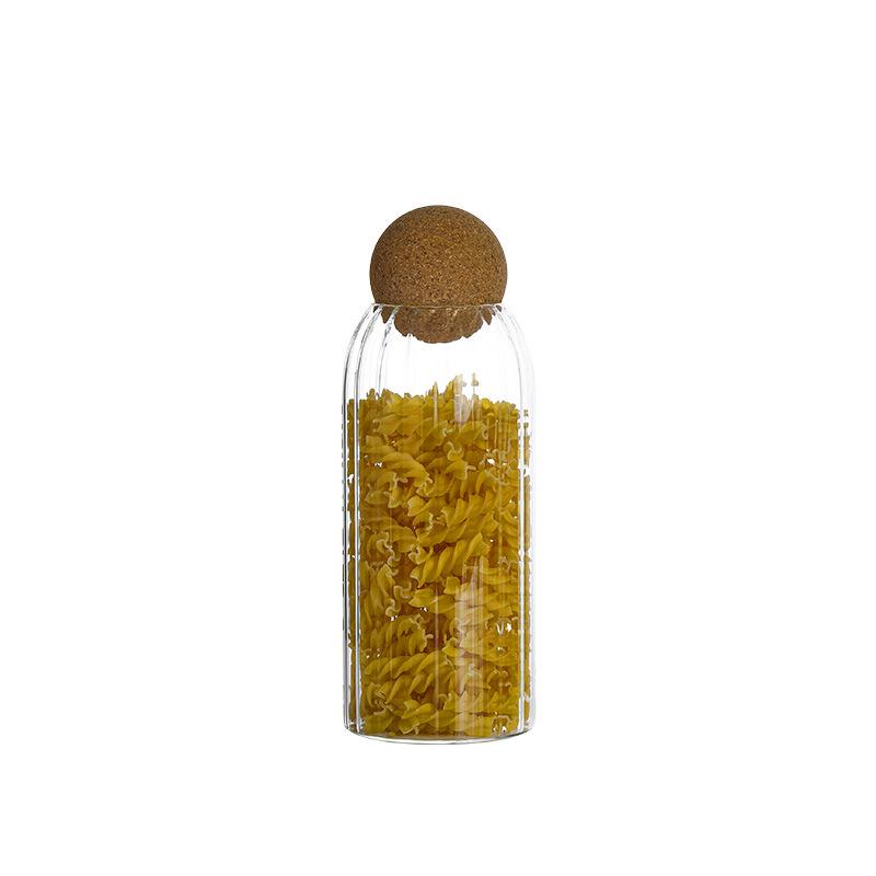 Borosilicate Glass Storage Jar with Cork Stopper for Tea, Coffee Beans & Cereal