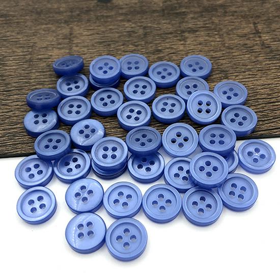 Sky Blue Handmade Unisex Shirt with Round Light Blue Buttons