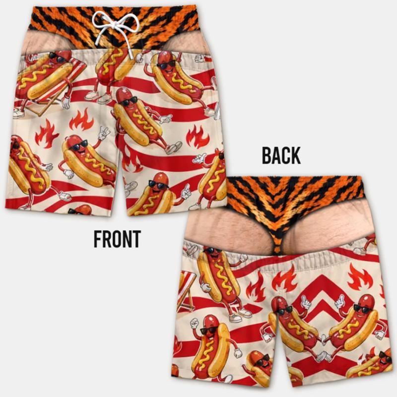Pantaloncini da Spiaggia Estivi da Uomo Stampati in 3D