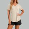 Women's Casual V Neck Short Sleeve Basic T Shirt Lightweight Soft Fabric Comfortable Fit Everyday Wear