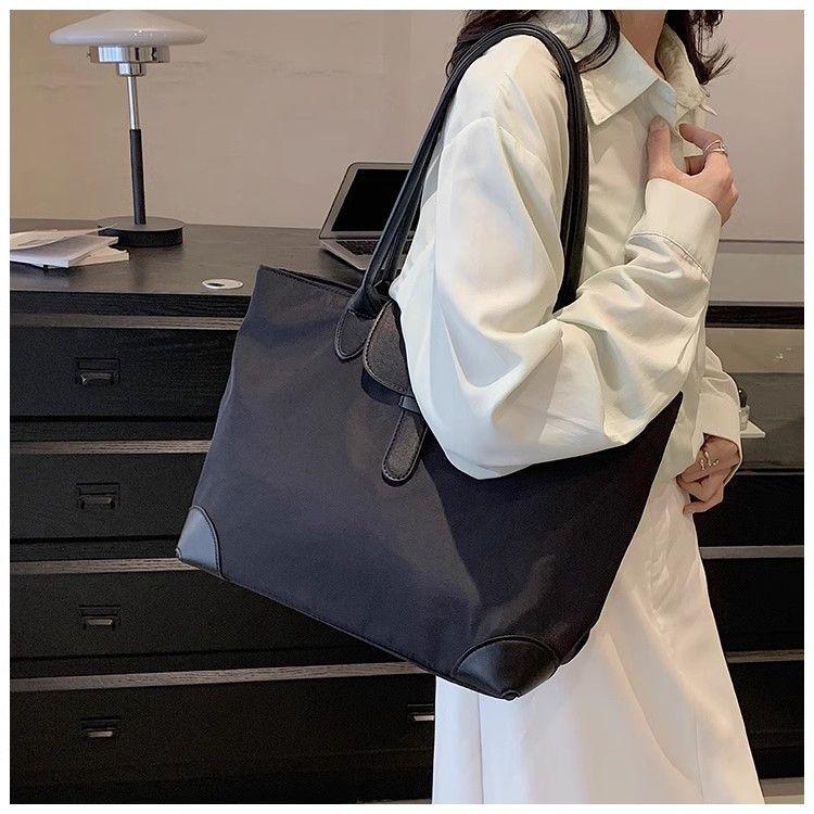 Large Capacity Nylon Tote Bag – Casual Oxford Cloth Shoulder Bag for Women, Ideal for Office and Class Use