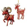 Sparkly Goat Hanging Ornament 2D Flat Acrylic Artificial Rhinestone Pendant for Halloween Decor Costume Accessory Gift