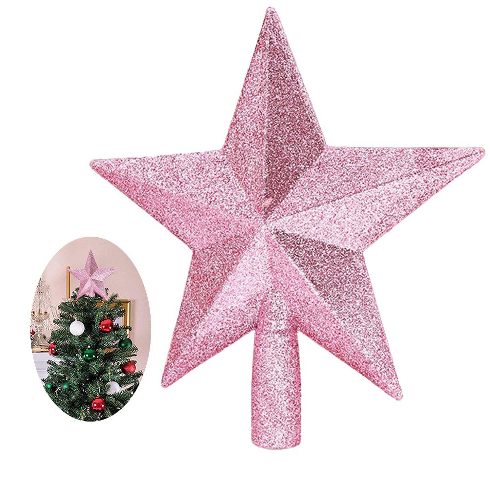 20cm Star Christmas Tree Topper Glitter Christmas Tree Decoration for Party Home Decoration