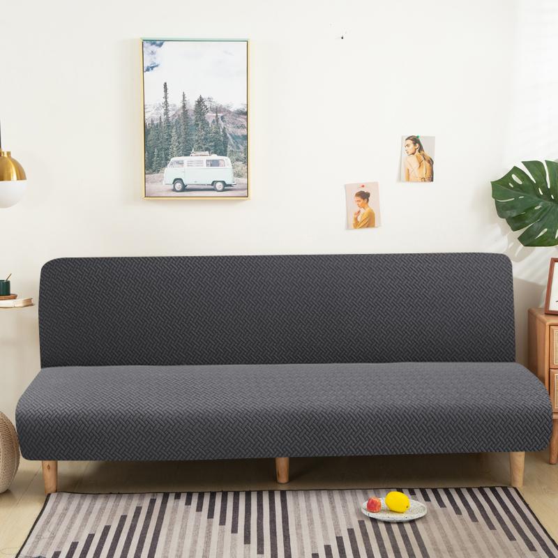 Jacquard-Sofa-Bettbezug, hochwertiger Polarfleece-Stoff, armloser Sofa-Bettbezug ohne Armlehne für Wohnzimmer, Stretch-Faltsofa