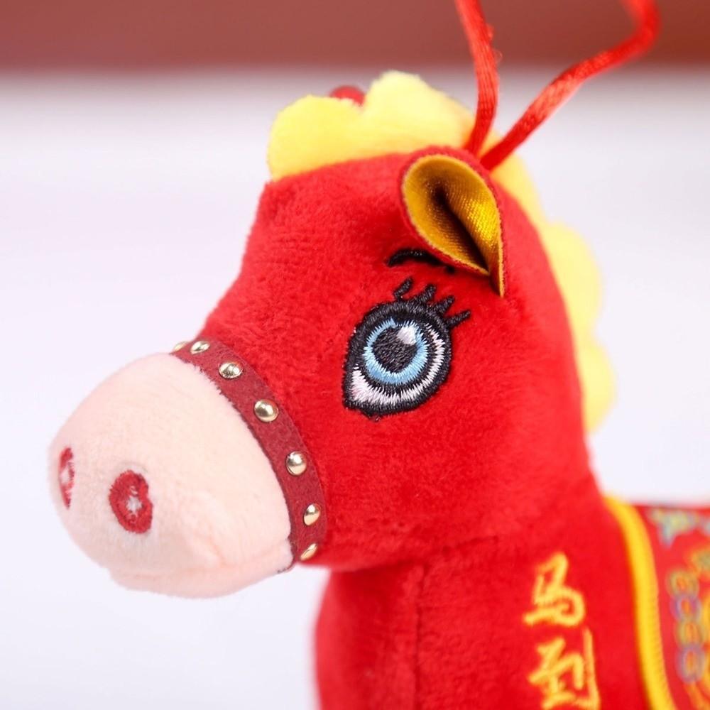 PP Cotton Plush Horse Stuffed Animal Toy Chinese Style Chinese Horse Plush Doll  Festive Decor
