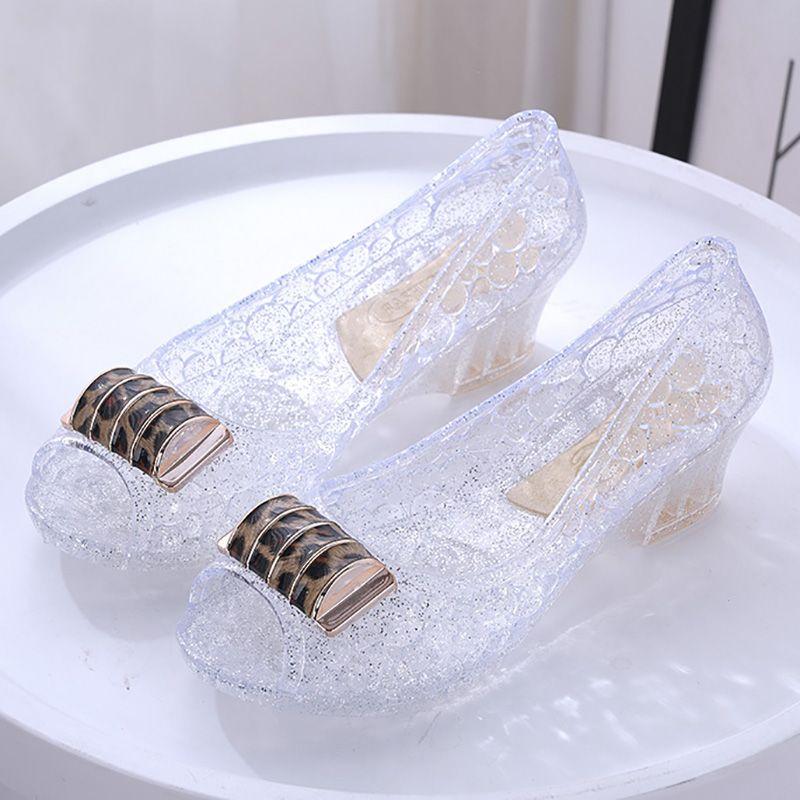 Tägliche Freizeit Kristallschuhe Damen Sandalen Damen Arbeitsschuhe Wasserdicht für Outdoor-Bekleidung an Regentagen