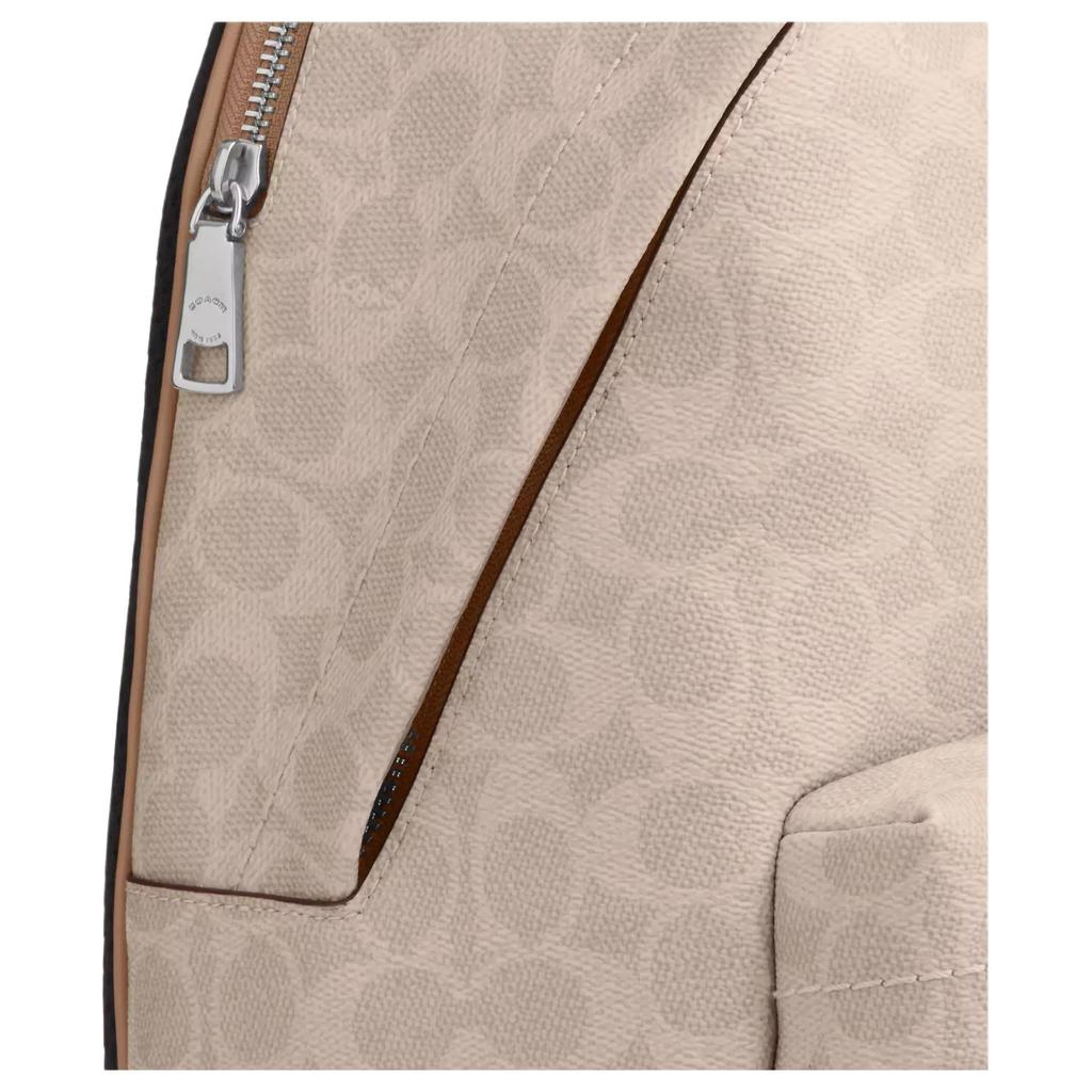 COACH Taylor Artificial Leather Textile Backpack Large Unisex Sand (Unisex) Backpacks CDW76 SVPWH