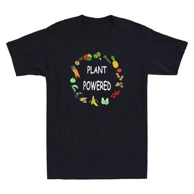 Plant Powered Funny Vegan Plant Based Vegetarian Graphic Vintage Men's T-Shirt
