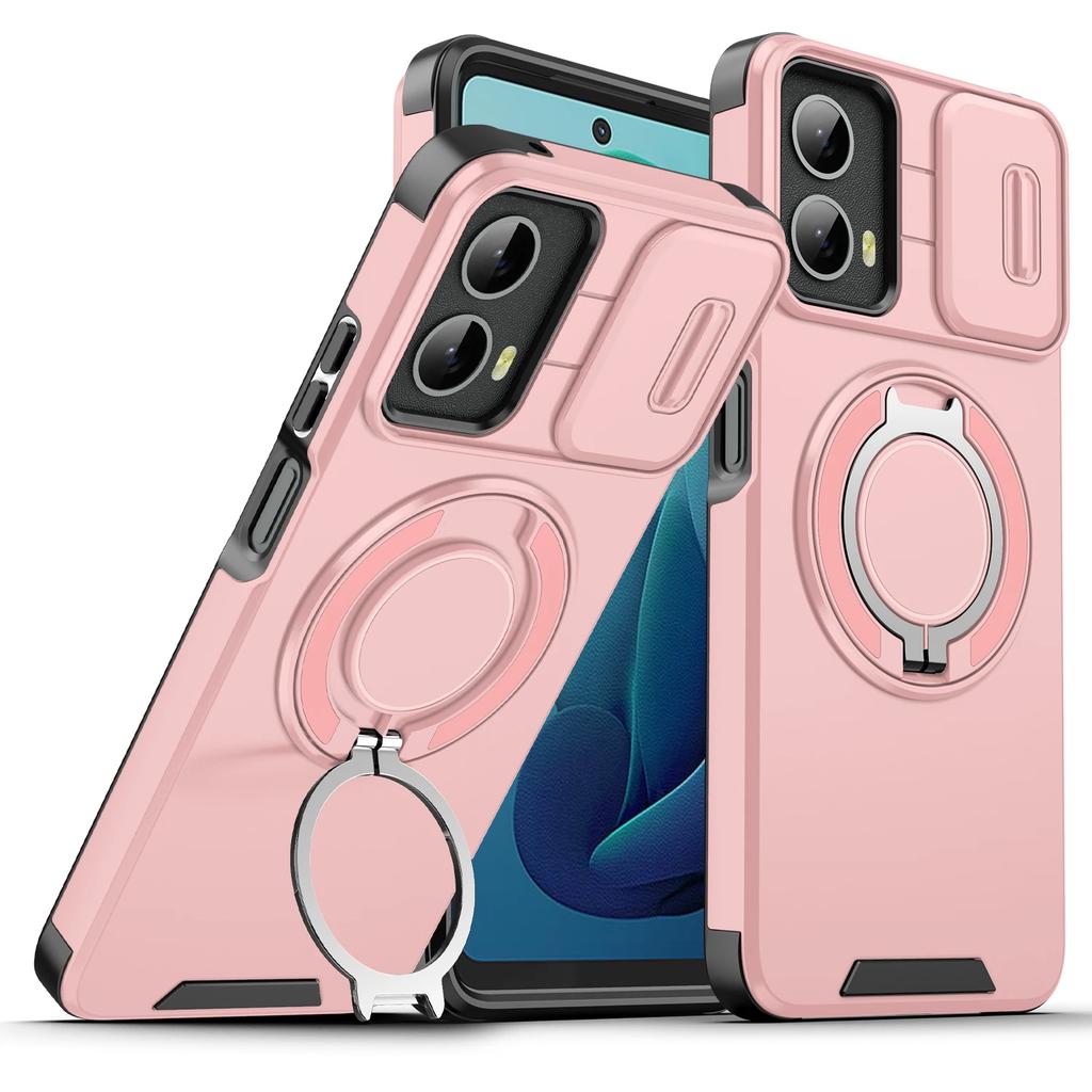 Armor Magnetic Holder Case for Motorola Moto G Play 5G G5G GStylus 5G GPower 5G 2024 Slide Camera Protection Shockproof Cover