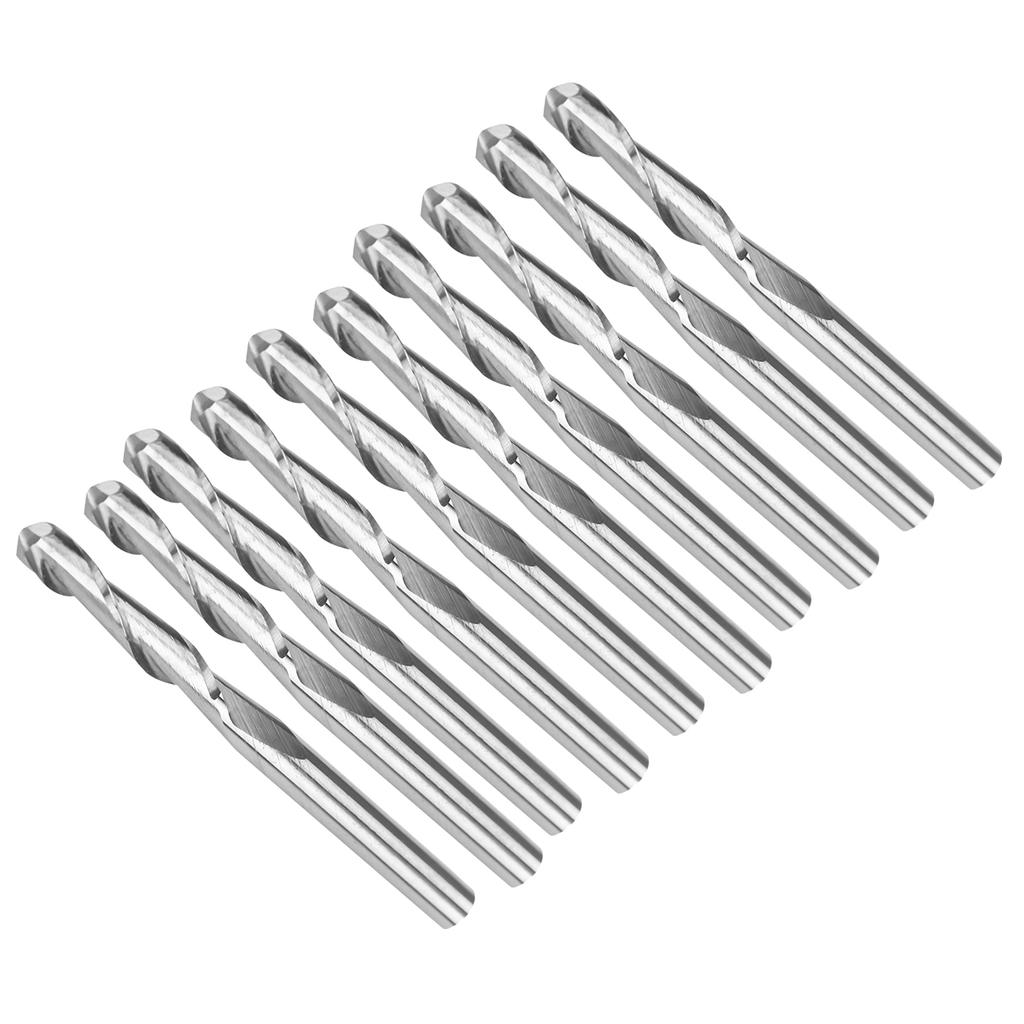 10PCS 3.175 X17mm Double Flutes Carbide Ball Nose End Mills CNC Bits