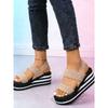 Women's Thick-Soled Wedge Slide Sandals, Roman Style Outdoor Fashionable Footwear, Available In Large Sizes.
