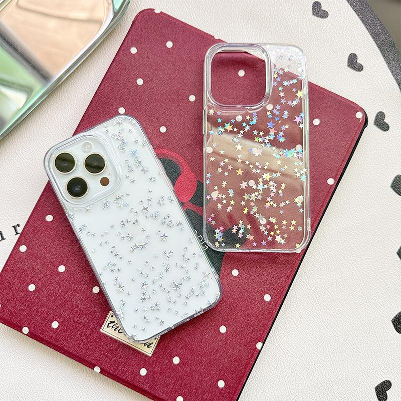 Transparent Stars Are Suitable For Apple 17Promax Mobile Phone Case Iphone15 Anti-Drop 14Pro Simple 13 Men'S And Women'S Models