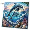 Nautical Style Home Ornament Ocean Faux Pearl Painting Kit, Marine Life 3D Art DIY Decorative Bead Picture Set Sea Turtle Fish Craft for Adults,