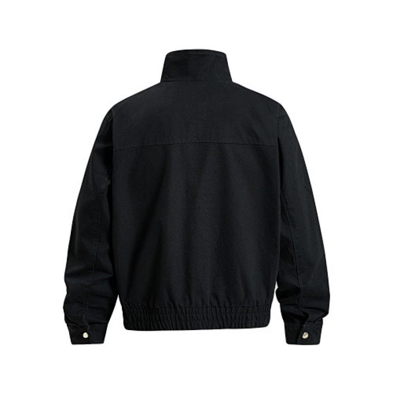 Mens Vintage Utility Jacket With Multiple Pockets Loose Fit Cotton Blend Workwear Style Outerwear Fall