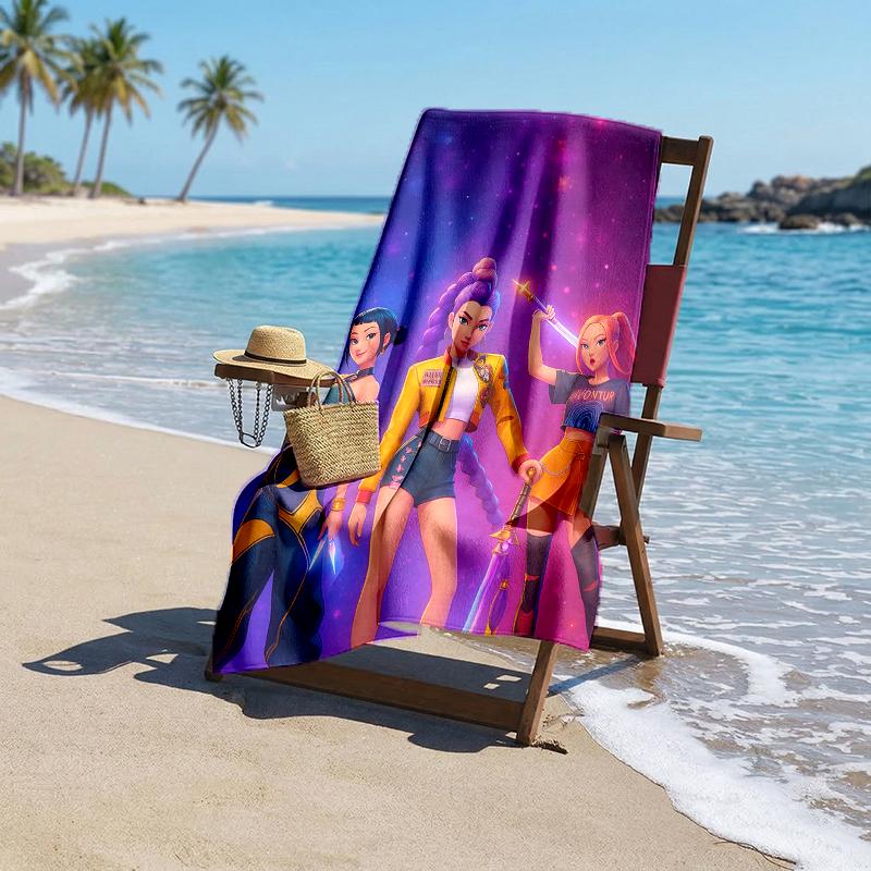 Kpop Hunter Fashion Beach Towel: Ideal for Summer Adventures Soft, absorbent and quick drying suitable for swimming and bathing